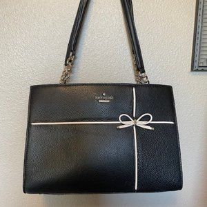 Kate Spade PHOEBE black leather with contrasting bow handbag